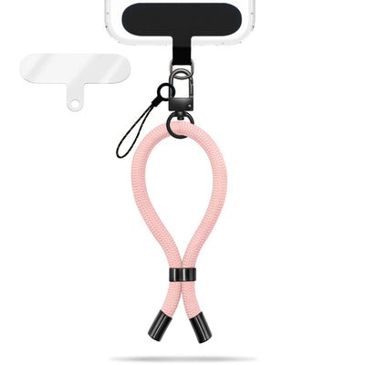 NALIA Universal Handykette Kurz & Kamera-Band – WRISTY (Verstellbare Handgelenkschlaufe inkl. 2 Patches & Feinschlaufe) – Marke aus Berlin Blossom Rosa NALIA Universal Handykette