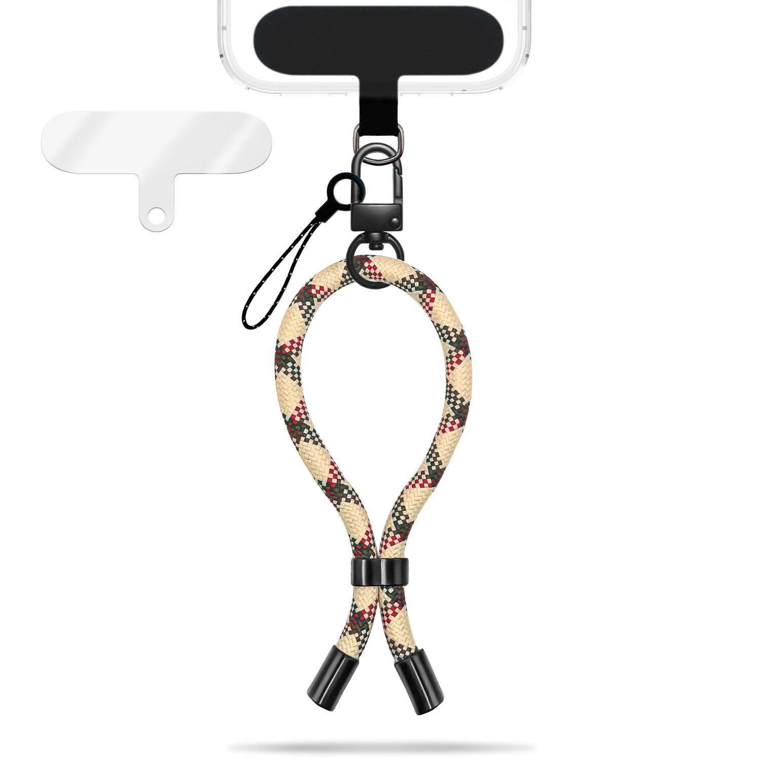 NALIA Wristy Universal Lanyard Handy-Kette für Smartphone & Handyhüllen, Handgelenk-Schlaufe mit Metallkarabiner, Verstellbares Trageband, Anti-Diebstahl Handyband Retro Camo Mix NALIA Universal Handykette