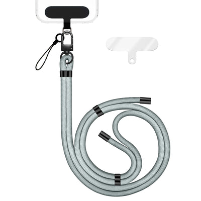 NALIA Universal Handykette für alle Smartphones – Premium Komfort-Nylon & 2 Patches – HOLDME (Geflochtenes Lanyard mit Mattschwarzem Karabiner) – Marke aus Berlin