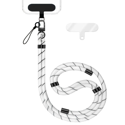NALIA Universal Handykette für alle Smartphones – Premium Komfort-Nylon & 2 Patches – HOLDME (Geflochtenes Lanyard mit Mattschwarzem Karabiner) – Marke aus Berlin