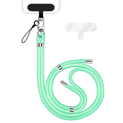 NALIA HoldMe Universal Handykette für Smartphone & Handyhüllen, Nylon-Seil Verstellbar & Abnehmbar, Umhänge-Band, Handyband, Lanyard mit Karabiner & 2 Patches Türkis NALIA Universal Handykette