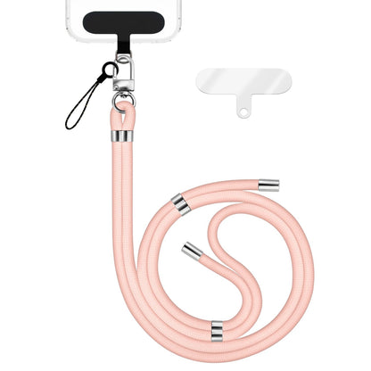 NALIA HoldMe Universal Handykette für Smartphone & Handyhüllen, Nylon-Seil Verstellbar & Abnehmbar, Umhänge-Band, Handyband, Lanyard mit Karabiner & 2 Patches Rosa NALIA Universal Handykette