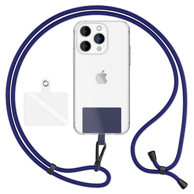NALIA Universal Handykette für alle Smartphones – Robuste Kordel & 2 Patches – HOLDME AIR (Klassisches Lanyard mit Mattschwarzem Karabiner) – Marke aus Berlin