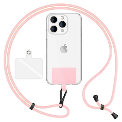NALIA Universal Handykette für alle Smartphones – Robuste Kordel & 2 Patches – HOLDME AIR (Klassisches Lanyard mit Mattschwarzem Karabiner) – Marke aus Berlin