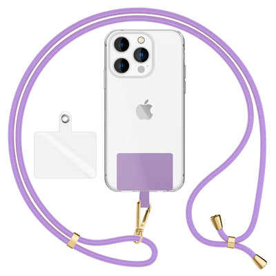 NALIA Universal Handykette für alle Smartphones – Robuste Kordel & 2 Patches – HOLDME AIR (Klassisches Lanyard mit Goldenem Karabiner) – Marke aus Berlin