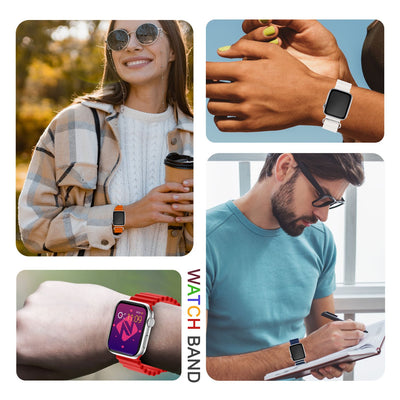 NALIA Smart Watch Armband OCEAN Style kompatibel mit Apple Watch Ultra/SE & Series 8/7/6/5/4/3/2/1, 42mm 44mm 45mm 49mm, iWatch Sport Uhr Ersatzarmband Damen Herren, Silikon Riemen Anthrazit NALIA Silikon Armband
