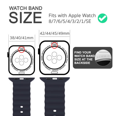 NALIA Smart Watch Armband OCEAN Style kompatibel mit Apple Watch Ultra/SE & Series 8/7/6/5/4/3/2/1, 42mm 44mm 45mm 49mm, iWatch Sport Uhr Ersatzarmband Damen Herren, Silikon Riemen Anthrazit NALIA Silikon Armband