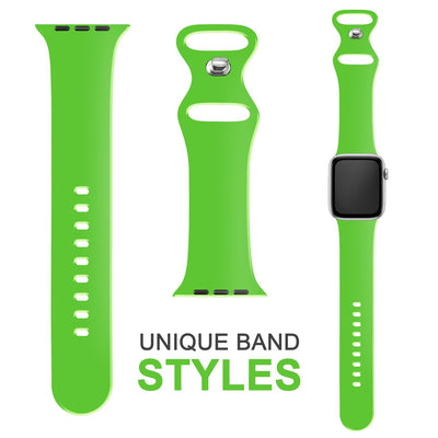 NALIA Silikon Smart-Watch Ersatzarmband kompatibel mit Apple Watch Armband SE & Series 8/7/6/5/4/3/2/1, 38mm 40mm 41mm, iWatch Fitnessuhr Sportarmband Damen & Herren Hellgrün NALIA Silikon Armband