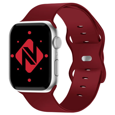 NALIA Silikon Smart-Watch Ersatzarmband kompatibel mit Apple Watch Armband SE & Series 8/7/6/5/4/3/2/1, 38mm 40mm 41mm, iWatch Fitnessuhr Sportarmband Damen & Herren Dunkelrot NALIA Silikon Armband