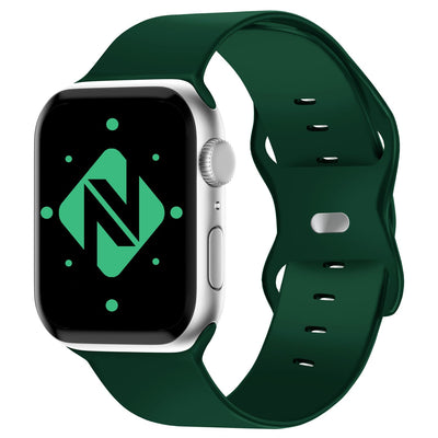 NALIA Silikon Smart-Watch Ersatzarmband kompatibel mit Apple Watch Armband SE & Series 8/7/6/5/4/3/2/1, 38mm 40mm 41mm, iWatch Fitnessuhr Sportarmband Damen & Herren Dunkel-Grün NALIA Silikon Armband