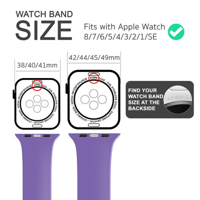 NALIA Silikon Smart-Watch Ersatzarmband kompatibel mit Apple Watch Armband SE & Series 8/7/6/5/4/3/2/1, 38mm 40mm 41mm, iWatch Fitnessuhr Sportarmband Damen & Herren Lila NALIA Silikon Armband
