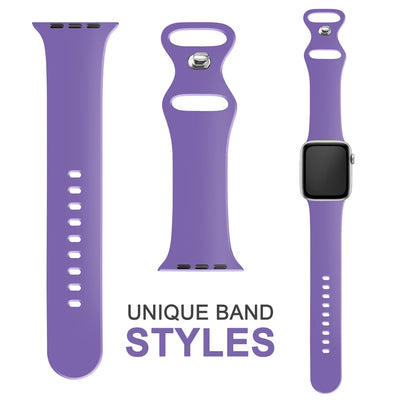 NALIA Silikon Smart-Watch Ersatzarmband kompatibel mit Apple Watch Armband SE & Series 8/7/6/5/4/3/2/1, 38mm 40mm 41mm, iWatch Fitnessuhr Sportarmband Damen & Herren Lila NALIA Silikon Armband