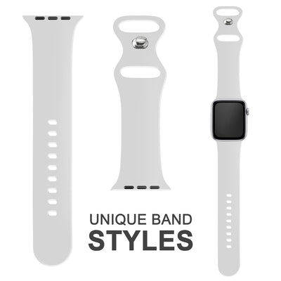 NALIA Silikon Smart-Watch Ersatzarmband kompatibel mit Apple Watch Armband SE & Series 8/7/6/5/4/3/2/1, 38mm 40mm 41mm, iWatch Fitnessuhr Sportarmband Damen & Herren Weiß NALIA Silikon Armband