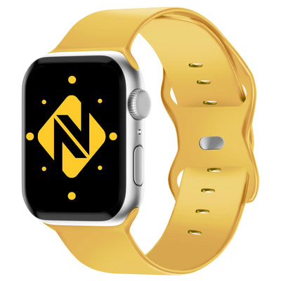 NALIA Silikon Smart-Watch Ersatzarmband kompatibel mit Apple Watch Armband SE & Series 8/7/6/5/4/3/2/1, 38mm 40mm 41mm, iWatch Fitnessuhr Sportarmband Damen & Herren Gelb NALIA Silikon Armband