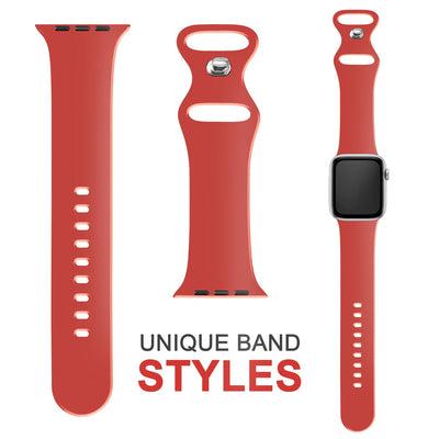 NALIA Silikon Smart-Watch Ersatzarmband kompatibel mit Apple Watch Armband Ultra/SE & Series 8/7/6/5/4/3/2/1, 42mm 44mm 45mm 49mm, iWatch Fitnessuhr Sportarmband Damen & Herren Apricot NALIA Silikon Armband