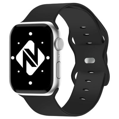 NALIA Silikon Smart-Watch Ersatzarmband kompatibel mit Apple Watch Armband Ultra/SE & Series 8/7/6/5/4/3/2/1, 42mm 44mm 45mm 49mm, iWatch Fitnessuhr Sportarmband Damen & Herren Schwarz NALIA Silikon Armband