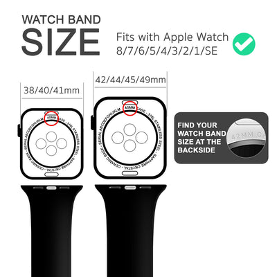 NALIA Silikon Smart-Watch Ersatzarmband kompatibel mit Apple Watch Armband Ultra/SE & Series 8/7/6/5/4/3/2/1, 42mm 44mm 45mm 49mm, iWatch Fitnessuhr Sportarmband Damen & Herren Schwarz NALIA Silikon Armband