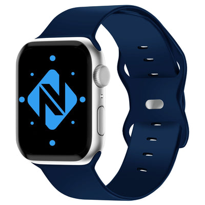 NALIA Silikon Smart-Watch Ersatzarmband kompatibel mit Apple Watch Armband Ultra/SE & Series 8/7/6/5/4/3/2/1, 42mm 44mm 45mm 49mm, iWatch Fitnessuhr Sportarmband Damen & Herren Dunkelblau NALIA Silikon Armband