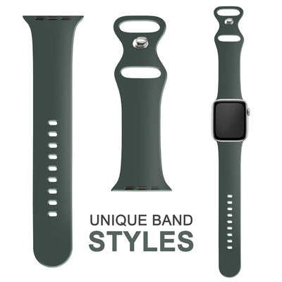 NALIA Silikon Smart-Watch Ersatzarmband kompatibel mit Apple Watch Armband Ultra/SE & Series 8/7/6/5/4/3/2/1, 42mm 44mm 45mm 49mm, iWatch Fitnessuhr Sportarmband Damen & Herren Oliv Grün NALIA Silikon Armband