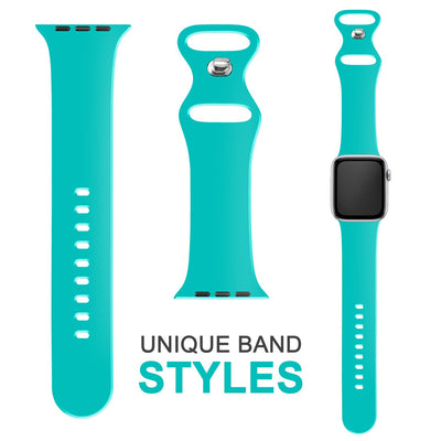NALIA Silikon Smart-Watch Ersatzarmband kompatibel mit Apple Watch Armband Ultra/SE & Series 8/7/6/5/4/3/2/1, 42mm 44mm 45mm 49mm, iWatch Fitnessuhr Sportarmband Damen & Herren Türkis NALIA Silikon Armband