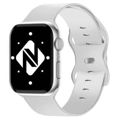 NALIA Silikon Smart-Watch Ersatzarmband kompatibel mit Apple Watch Armband Ultra/SE & Series 8/7/6/5/4/3/2/1, 42mm 44mm 45mm 49mm, iWatch Fitnessuhr Sportarmband Damen & Herren Weiß NALIA Silikon Armband