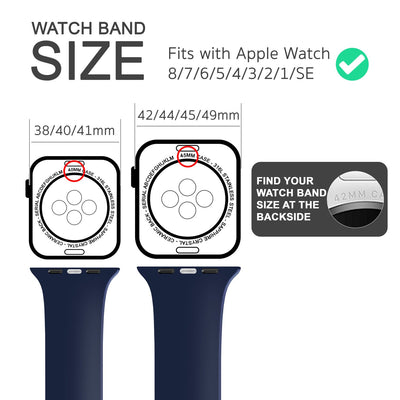 NALIA Gestreiftes Silikon Smart-Watch Ersatzarmband kompatibel mit Apple Watch Armband Ultra/SE & Series 8/7/6/5/4/3/2/1, 42 44 45 49mm, iWatch Fitnessarmband Damen & Herren Blau Weiß NALIA Silikon Armband
