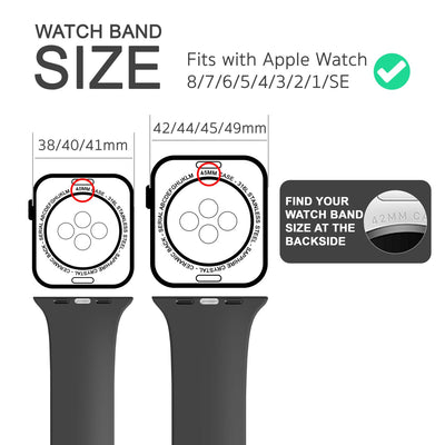 NALIA Gestreiftes Silikon Smart-Watch Ersatzarmband kompatibel mit Apple Watch Armband Ultra/SE & Series 8/7/6/5/4/3/2/1, 42 44 45 49mm, iWatch Fitnessarmband Damen & Herren Grau Schwarz NALIA Silikon Armband