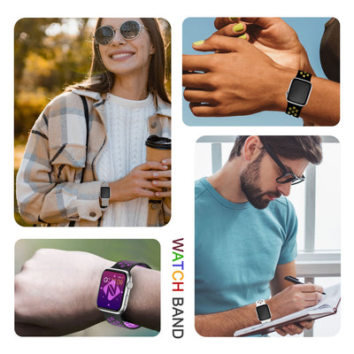 NALIA Silikon Smart Watch Armband Airflow-Löcher kompatibel mit Apple Watch Armband SE & Series 8/7/6/5/4/3/2/1, 38mm 40mm 41mm, iWatch Sport-Band Damen Herren Blau Weiß NALIA Silikon Armband