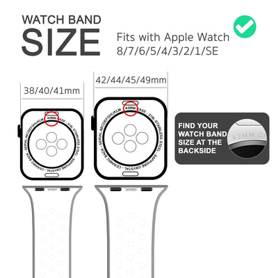 NALIA Silikon Smart Watch Armband Airflow-Löcher kompatibel mit Apple Watch Armband SE & Series 8/7/6/5/4/3/2/1, 38mm 40mm 41mm, iWatch Sport-Band Damen Herren Hell Grau Weiß NALIA Silikon Armband