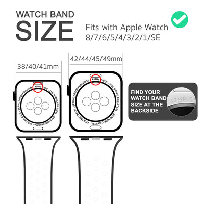 NALIA Silikon Smart Watch Armband Airflow-Löcher kompatibel mit Apple Watch Armband Ultra/SE & Series 8/7/6/5/4/3/2/1, 42mm 44mm 45mm 49mm, iWatch Sport-Band Damen Herren Schwarz Weiß NALIA Silikon Armband
