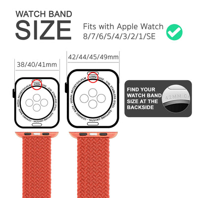 NALIA Geflochtenes Smart Watch Armband kompatibel mit Apple Watch Armband SE & Series 8/7/6/5/4/3/2/1, 38mm 40mm 41mm, iWatch Uhr-Band Damen & Herren, Nylon Apricot NALIA Textil Armband