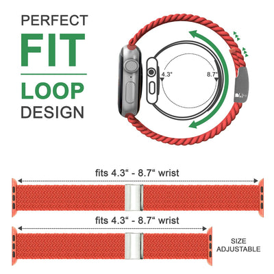 NALIA Geflochtenes Smart Watch Armband kompatibel mit Apple Watch Armband SE & Series 8/7/6/5/4/3/2/1, 38mm 40mm 41mm, iWatch Uhr-Band Damen & Herren, Nylon Apricot NALIA Textil Armband