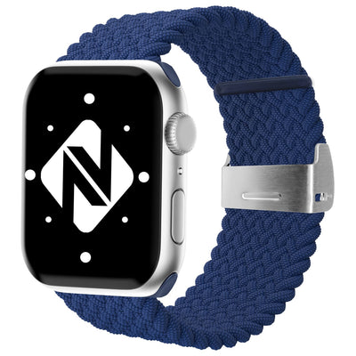 NALIA Geflochtenes Smart Watch Armband kompatibel mit Apple Watch Armband SE & Series 8/7/6/5/4/3/2/1, 38mm 40mm 41mm, iWatch Uhr-Band Damen & Herren, Nylon Blau NALIA Textil Armband