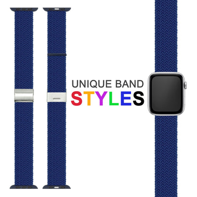 NALIA Geflochtenes Smart Watch Armband kompatibel mit Apple Watch Armband SE & Series 8/7/6/5/4/3/2/1, 38mm 40mm 41mm, iWatch Uhr-Band Damen & Herren, Nylon Blau NALIA Textil Armband