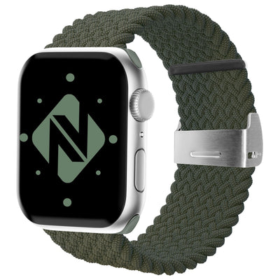 NALIA Geflochtenes Smart Watch Armband kompatibel mit Apple Watch Armband SE & Series 8/7/6/5/4/3/2/1, 38mm 40mm 41mm, iWatch Uhr-Band Damen & Herren, Nylon Grün NALIA Textil Armband