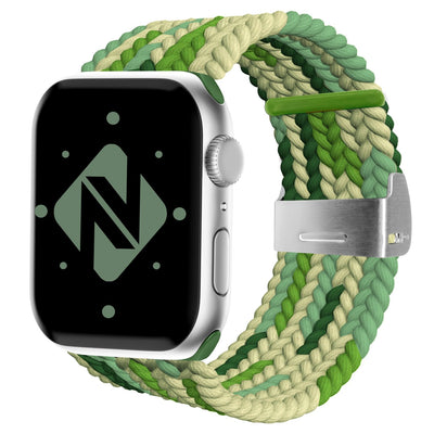 NALIA Geflochtenes Smart Watch Armband kompatibel mit Apple Watch Armband SE & Series 8/7/6/5/4/3/2/1, 38mm 40mm 41mm, iWatch Uhr-Band Damen & Herren, Nylon Faded Grün NALIA Textil Armband