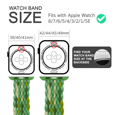 NALIA Geflochtenes Smart Watch Armband kompatibel mit Apple Watch Armband SE & Series 8/7/6/5/4/3/2/1, 38mm 40mm 41mm, iWatch Uhr-Band Damen & Herren, Nylon Faded Grün NALIA Textil Armband