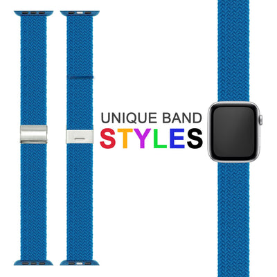 NALIA Geflochtenes Smart Watch Armband kompatibel mit Apple Watch Armband SE & Series 8/7/6/5/4/3/2/1, 38mm 40mm 41mm, iWatch Uhr-Band Damen & Herren, Nylon Hellblau NALIA Textil Armband