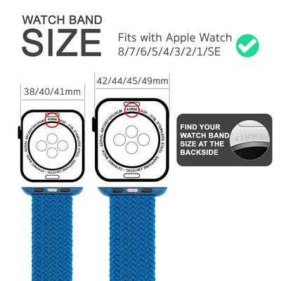 NALIA Geflochtenes Smart Watch Armband kompatibel mit Apple Watch Armband SE & Series 8/7/6/5/4/3/2/1, 38mm 40mm 41mm, iWatch Uhr-Band Damen & Herren, Nylon Hellblau NALIA Textil Armband