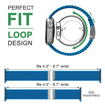 NALIA Geflochtenes Smart Watch Armband kompatibel mit Apple Watch Armband SE & Series 8/7/6/5/4/3/2/1, 38mm 40mm 41mm, iWatch Uhr-Band Damen & Herren, Nylon Hellblau NALIA Textil Armband
