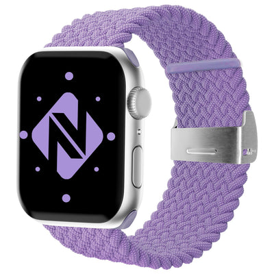 NALIA Geflochtenes Smart Watch Armband kompatibel mit Apple Watch Armband SE & Series 8/7/6/5/4/3/2/1, 38mm 40mm 41mm, iWatch Uhr-Band Damen & Herren, Nylon Lila NALIA Textil Armband