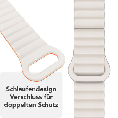 NALIA Core Magnet Armband kompatibel mit Apple Watch SE & iWatch Series 10 9 8 7 6 5 4 3 2 1, 38/40/41/42mm, Atmungsaktives Silikon Loop, Sportarmband mit Rillen Design