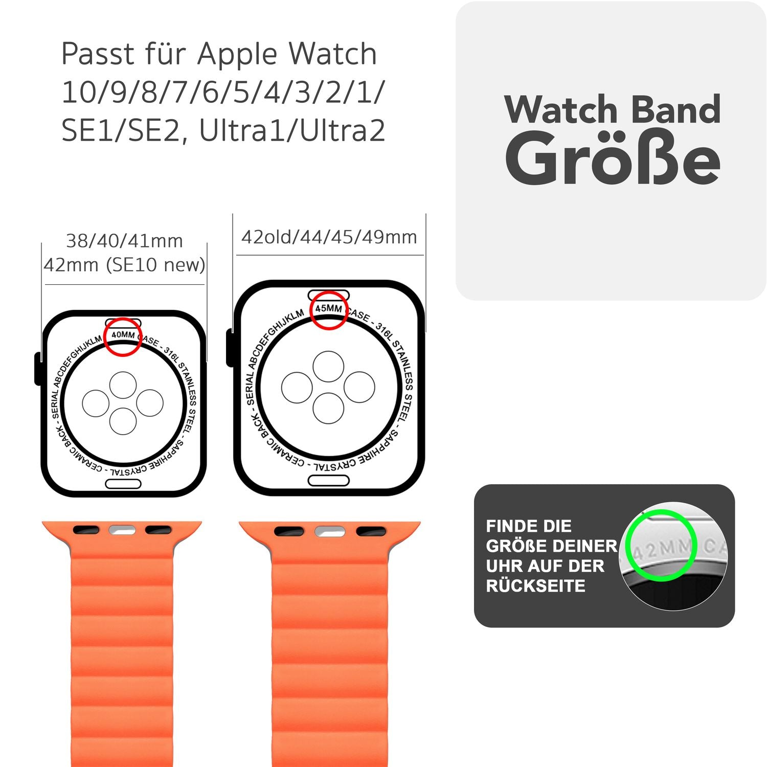 NALIA Core Armband für Apple Watch Ultra/SE/10/9/8/7/6/5/4/3/2/1, Gehäusegröße 42/44/45/46/49mm, Atmungsaktives Silikon Magnet Sportarmband mit Rillen Design Vulkangrau NALIA Silikon Armband