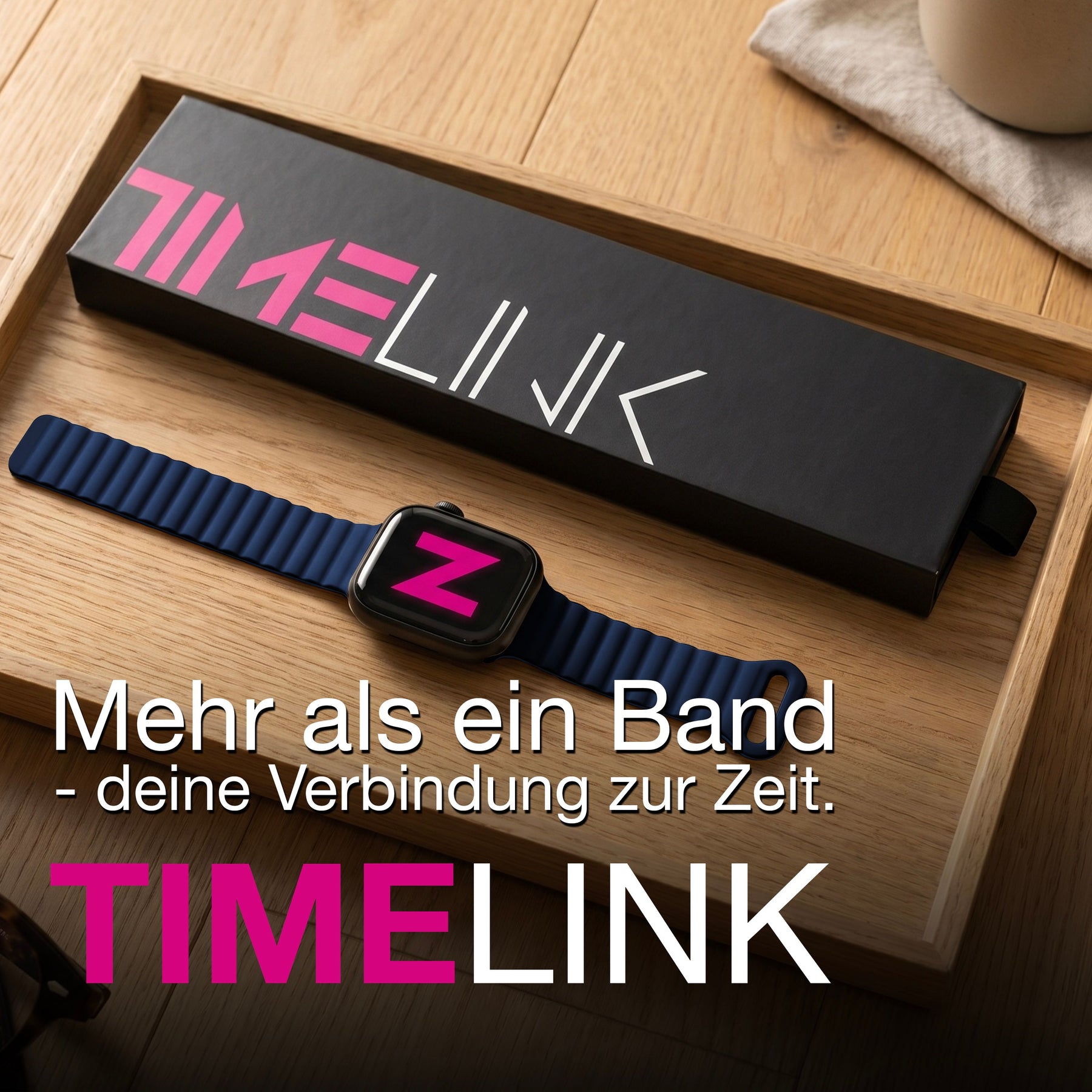 NALIA Core Magnet Armband kompatibel mit Apple Watch Series Ultra/SE/10/9/8/7/6/5/4/3/2/1 – 42/44/45/46/49mm, Atmungsaktives Silikon Loop, Sportarmband mit Rillendesign Ozeannacht NALIA Silikon Armband