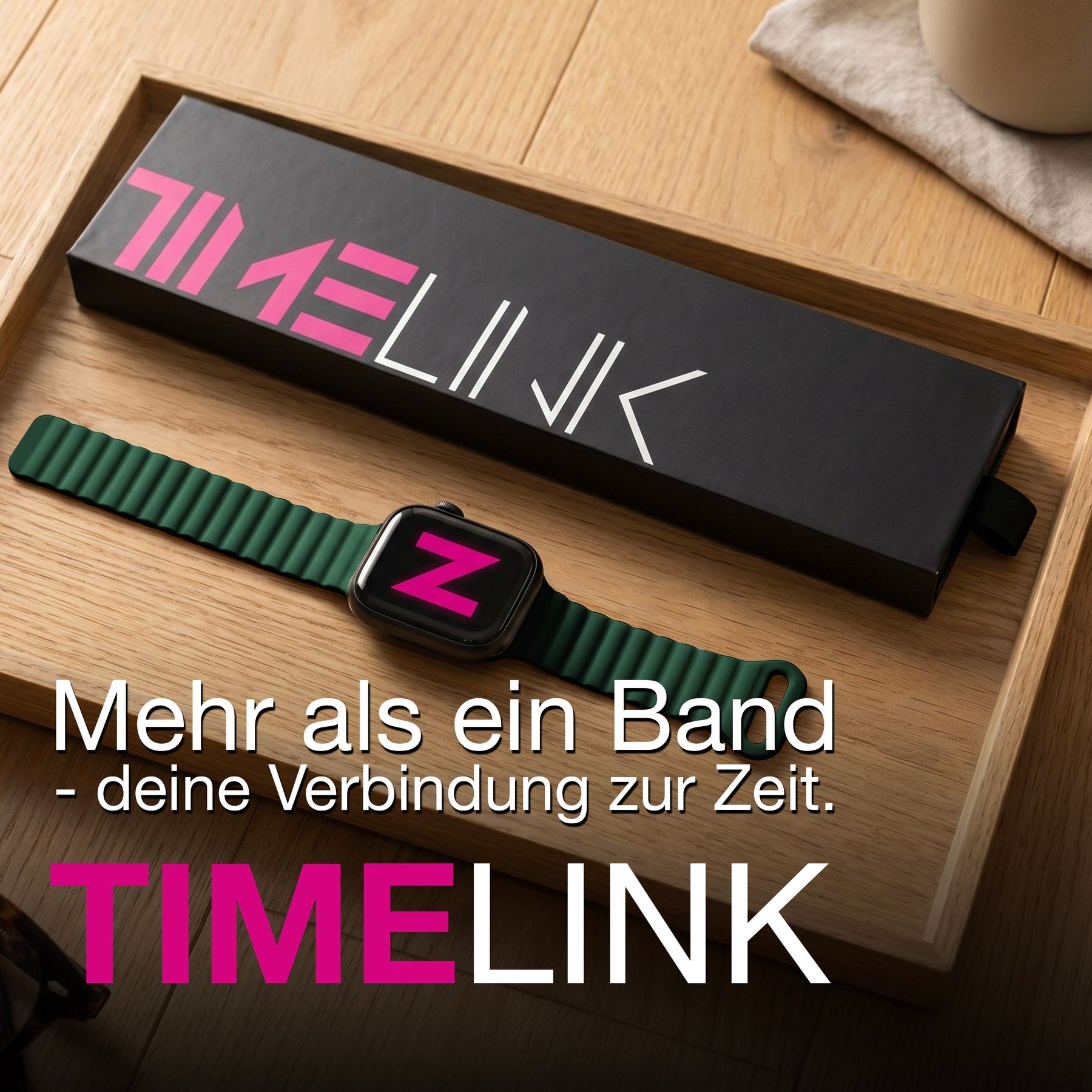 NALIA Core Magnet Armband kompatibel mit Apple Watch Series Ultra/SE/10/9/8/7/6/5/4/3/2/1 – 42/44/45/46/49mm, Atmungsaktives Silikon Loop, Sportarmband mit Rillendesign Waldgrün NALIA Silikon Armband