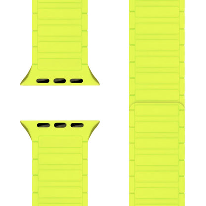 NALIA Nexus Armband für Apple Watch SE/10/9/8/7/6/5/4/3/2/1, Gehäusegröße 38/40/41/42mm, Magnetisches Silikon Loop Sportarmband mit Wellenstruktur Neongelb NALIA Silikon Armband