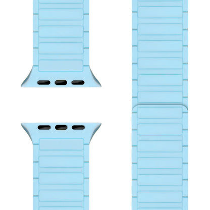 NALIA Nexus Armband für Apple Watch SE/10/9/8/7/6/5/4/3/2/1, Gehäusegröße 38/40/41/42mm, Magnetisches Silikon Loop Sportarmband mit Wellenstruktur Ozeanblau NALIA Silikon Armband