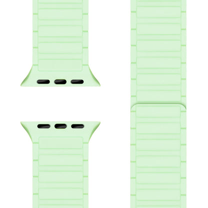 NALIA Nexus Armband für Apple Watch SE/10/9/8/7/6/5/4/3/2/1, Gehäusegröße 38/40/41/42mm, Magnetisches Silikon Loop Sportarmband mit Wellenstruktur Eisminze NALIA Silikon Armband