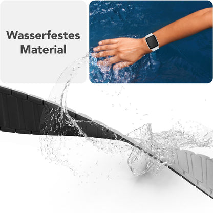 NALIA Nexus Armband für Apple Watch Ultra/SE/10/9/8/7/6/5/4/3/2/1, Gehäusegröße 42/44/45/46/49mm, Magnetisches Silikon Loop Sportarmband mit Wellenstruktur Schneeweiß NALIA Silikon Armband