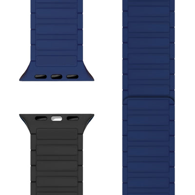 NALIA Nexus Magnet Armband kompatibel mit Apple Watch Armband Series Ultra/SE 10 9 8 7 6 5 4 3 2 1, 42/44/45/46/49mm, Silikon Loop mit Rillendesign, Sportarmband